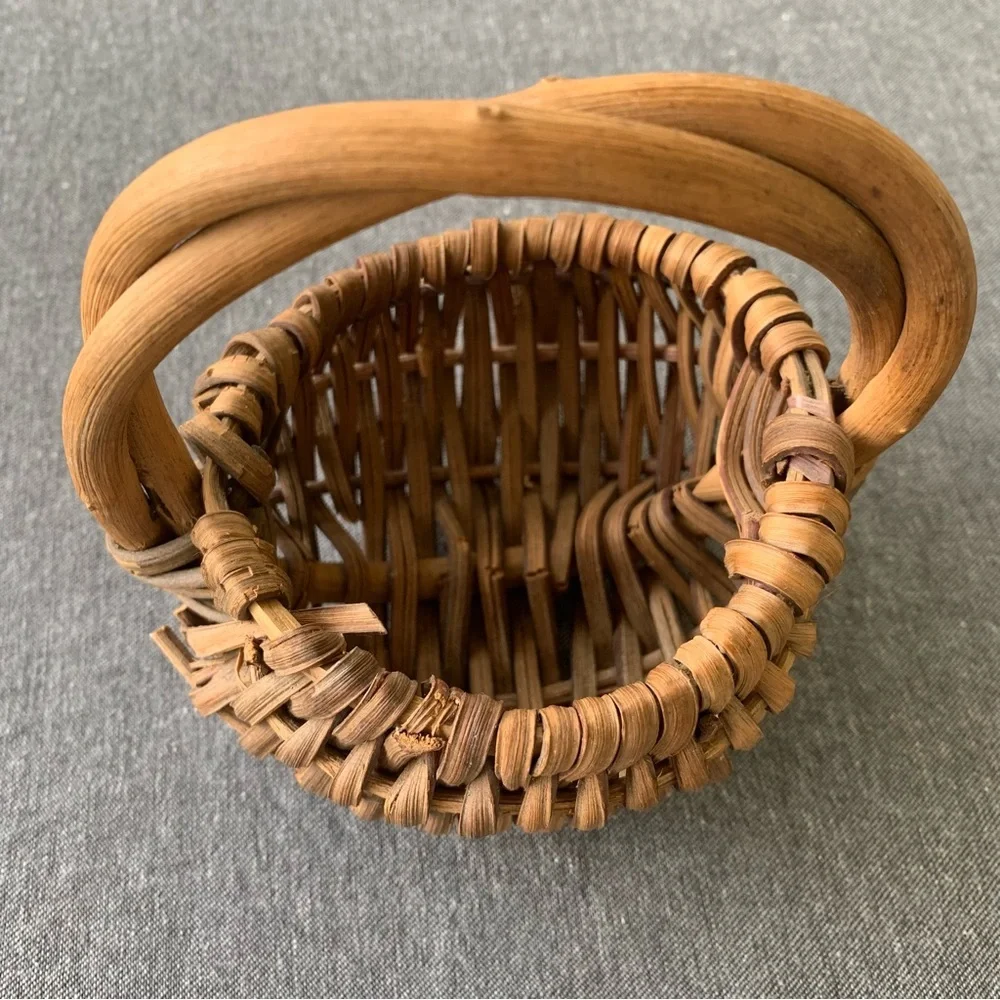 Splint Oak Basket Antique Primitive Fruit Gathering Farmhouse Farm Split